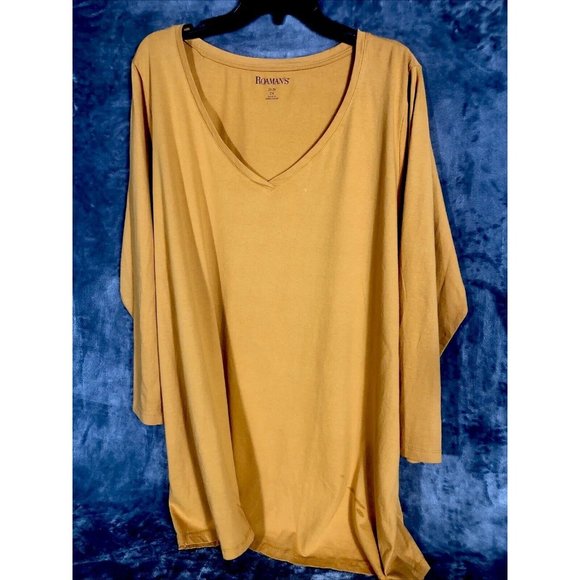 Roaman’s Tops - Rodman”s Shirt Women’s Adult Size 2X 26/28 Long Sleeve Oversized Comfort V Neck